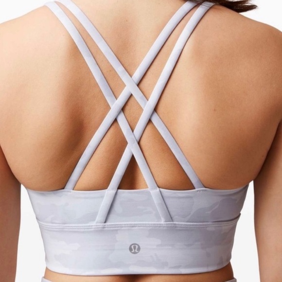 Lululemon Longline Energy Bra White Camo Sz 4 - Picture 5 of 10